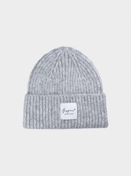 4F Czapka zimowa damska - szara M. Szare czapki zimowe damskie 4f, z materiału. W wyprzedaży za 49.99 zł.