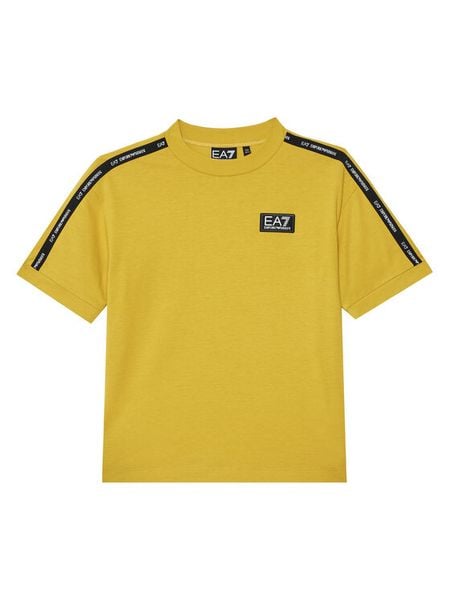 EA7 Emporio Armani T-Shirt 7B000054 AF10378 U7036 Żółty Regular Fit. Żółte t-shirty chłopięce EA7 Emporio Armani, bez wzorów, z bawełny, bez ramiączek. Za 117.99 zł.