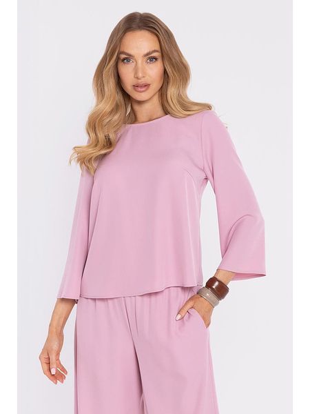 Made of emotion Bluzka w kolorze jasnoróżowym rozmiar: XXL. Różowe bluzki damskie Made Of Emotion, xxl, bez wzorów, bez kołnierzyka, bez ramiączek. Za 113.90 zł.