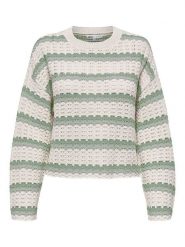 ONLY Sweter w kolorze kremowo-zielonym rozmiar: XS. Zielone swetry klasyczne damskie Only, xs, ze splotem, bez kołnierzyka. Za 129.95 zł.