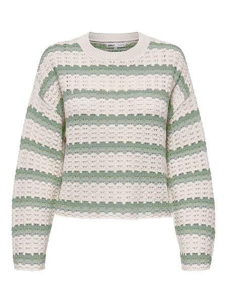 ONLY Sweter w kolorze kremowo-zielonym rozmiar: XS. Zielone swetry klasyczne damskie Only, xs, ze splotem, bez kołnierzyka. Za 129.95 zł.