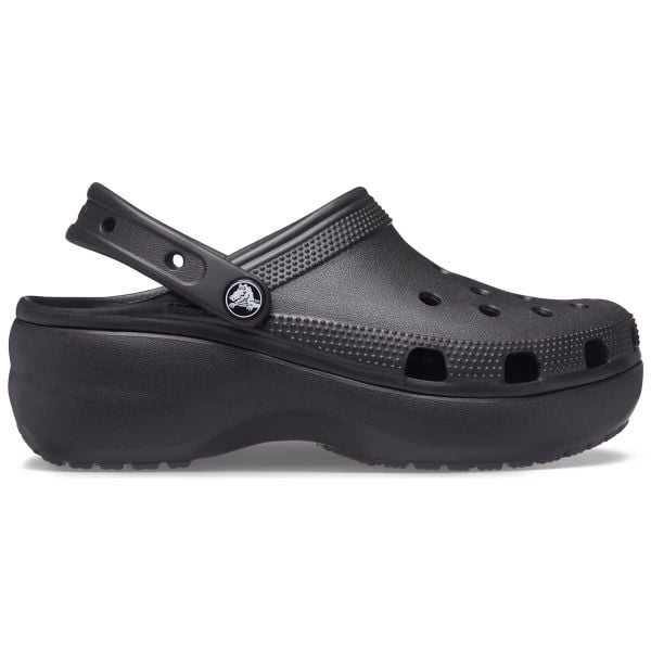 Klapki damskie Crocs CLASSIC PLATFORM CLOG. Czarne klapki damskie Crocs, bez wzorów, bez obcasa. W wyprzedaży za 161.97 zł.
