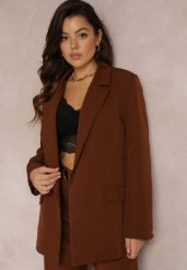 Brązowa Marynarka Oversize Niezapinana Charme. Brązowe marynarki i żakiety damskie Renee, l, bez wzorów, z materiału. Za 119.99 zł.