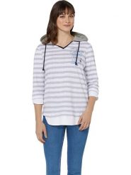 WITT WEIDEN Koszulka w kolorze biało-szarym rozmiar: 50. Białe bluzki damskie WITT WEIDEN, bez wzorów, z bawełny, bez kołnierzyka, bez ramiączek. Za 52.42 zł.