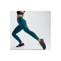 Legginsy fitness kardio damskie 500 niebieskie. Niebieskie legginsy damskie DOMYOS, l, bez wzorów, z elastanu, na fitness i siłownię. Za 79.99 zł.