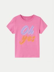 NAME IT T-Shirt Hanne 13226131 Różowy Regular Fit. Czerwone koszulki dziewczęce Name it, bez wzorów, z bawełny, bez ramiączek. Za 64.99 zł.