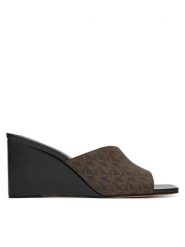 MICHAEL Michael Kors Klapki Merriam Wedge 40S5MMMS1B Brązowy. Brązowe klapki damskie MICHAEL Michael Kors, bez wzorów, ze skóry, bez obcasa. Za 569.99 zł.