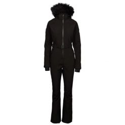 Kombinezon Narciarski Damski Valene DLX. Czarne kombinezony damskie Trespass, l, bez wzorów, z elastanu, bez kołnierzyka, bez ramiączek. Za 756.99 zł.