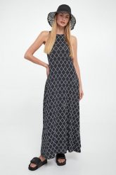 Sukienka maxi Miki MAX MARA BEACHWEAR. Sukienki damskie Max Mara Beachwear, xl, bez wzorów, bez kołnierzyka, bez ramiączek, maxi. W wyprzedaży za 1,039.20 zł.
