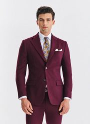 PAKO LORENTE – Bordowa marynarka garniturowa. Czerwone marynarki męskie Pako Lorente, bez wzorów, z elastanu. Za 699.99 zł.