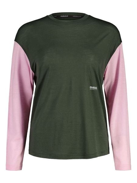 Maloja Koszulka funkcyjna "WiestalM." w kolorze oliwkowo-jasnoróżowym rozmiar: L. Brązowe bluzki sportowe damskie Maloja, l, z materiału, bez kołnierzyka, bez ramiączek. Za 200.60 zł.