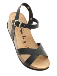 Sunbay Sandały "Pivoine" w kolorze czarnym na koturnie rozmiar: 38. Czarne sandały damskie Sunbay, bez wzorów, bez obcasa, na koturnie. Za 135.17 zł.