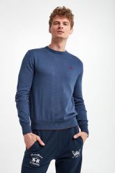 Sweter męski wełniany LA MARTINA. Swetry męskie La Martina, m, bez wzorów, z wełny, bez kołnierzyka. W wyprzedaży za 408.87 zł.