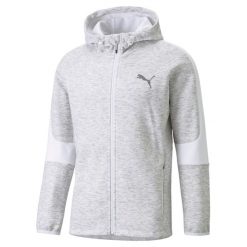 Bluza z kapturem Puma Evostripe Fz Hoodie, Mężczyźni. Białe bluzy sportowe męskie Puma, bez wzorów, z bawełny, sportowe, bez kołnierzyka, bez ramiączek. Za 390.00 zł.