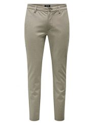ONLY & SONS Spodnie chino w kolorze beżowym rozmiar: W32/L32. Brązowe spodnie materiałowe męskie Only & Sons, bez wzorów, z materiału. Za 149.31 zł.