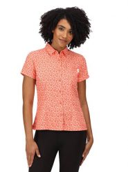 Regatta Koszula "Mindano VI" w kolorze pomarańczowym rozmiar: 36. Pomarańczowe koszule damskie Regatta, bez wzorów, bez kołnierzyka, bez ramiączek. Za 56.66 zł.