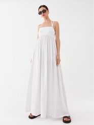 KARL LAGERFELD Sukienka codzienna 231W2220 Biały Relaxed Fit. Białe sukienki damskie Karl Lagerfeld, na co dzień, s, bez wzorów, z bawełny, bez kołnierzyka, bez ramiączek, proste. Za 729.99 zł.