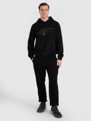 4F Spodnie dresowe joggery męskie - czarne 3XL. Czarne spodnie dresowe męskie 4f, bez wzorów, z bawełny. Za 149.99 zł.