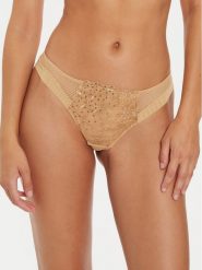 Chantelle Stringi Fleurs Si C12Q90 Beżowy. Brązowe stringi damskie Chantelle, bez wzorów, z syntetyku. Za 119.99 zł.