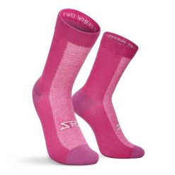 Skarpetki rowerowe z wełną merino Kolarstwo Siroko SRX Sella. Czerwone skarpetki damskie SIROKO, bez wzorów, z wełny. Za 126.00 zł.