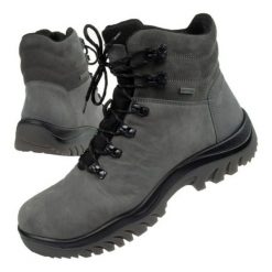Buty trekkingowe 4F OBMH255 25S szare. Szare buty trekkingowe męskie z materiału, za kostkę, bez zapięcia, trekkingowe. Za 640.22 zł.
