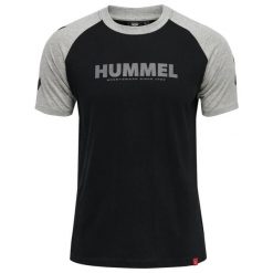 Koszulka Hummel Legacy Blocked. Czarne bluzki damskie HUMMEL, xs, bez wzorów, z bawełny, sportowe, bez kołnierzyka, bez ramiączek. W wyprzedaży za 65.15 zł.