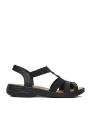 Rieker Sandały CEO-64574-00 Czarny. Czarne sandały damskie Rieker, bez wzorów, ze skóry, bez obcasa, na płaskiej podeszwie. Za 299.99 zł.