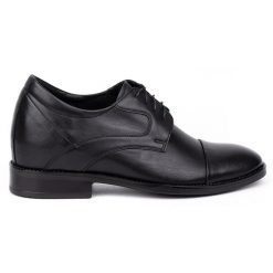 Olivier Buty męskie podwyższające casual P14 czarne. Czarne buty wizytowe męskie bez zapięcia. Za 453.66 zł.