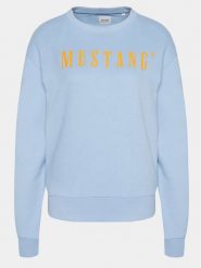 Mustang Bluza Aberdeen 1014960 Błękitny Regular Fit. Niebieskie bluzy bez kaptura damskie Mustang, l, z bawełny. Za 229.99 zł.