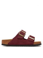Birkenstock Klapki Arizona Sfb Lenb1028719 Czerwony. Czerwone klapki damskie Birkenstock, bez wzorów, z nubiku, bez obcasa. Za 399.99 zł.