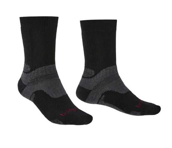 BRIDGEDALE Skarpety HIKE MID MERINO E-XL ( 48+)-Czarny. Czarne skarpetki męskie Bridgedale, bez wzorów, z elastanu. Za 80.75 zł.