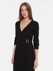 Kontatto Kardigan 3M0954C Czarny Slim Fit. Czarne kardigany damskie Kontatto, m, bez wzorów, z wiskozy. Za 469.99 zł.
