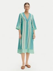 Iconique Sukienka plażowa Kim IC26-053 Zielony Relaxed Fit. Zielone sukienki damskie Iconique, na plażę, s, bez wzorów, ze lnu, bez kołnierzyka, bez ramiączek. Za 489.99 zł.