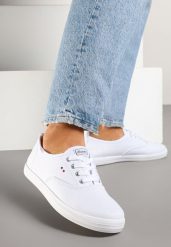 Biało-Różowe Tenisówki Vices w Klasycznym Stylu Telanisea. Białe trampki i tenisówki damskie Born2be, bez wzorów. Za 49.99 zł.
