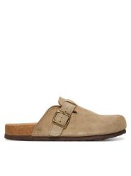 DeeZee Klapki W23Q22095 Beżowy. Brązowe klapki damskie DeeZee, bez wzorów, ze skóry, bez obcasa. Za 169.99 zł.