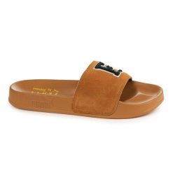 PUMA Fenty klapki Golden Brown ZLN 0437. Brązowe klapki damskie Puma, bez wzorów, z materiału, bez obcasa. Za 287.99 zł.