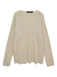 Vero Moda Sweter w kolorze beżowym rozmiar: XS. Brązowe swetry klasyczne damskie Vero Moda, xs, prążkowane, bez kołnierzyka. Za 56.66 zł.