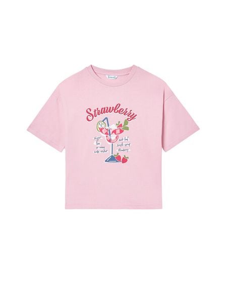 Mayoral T-Shirt 6011 Różowy Regular Fit. Czerwone koszulki dziewczęce Mayoral, bez wzorów, z bawełny, bez ramiączek. Za 79.99 zł.