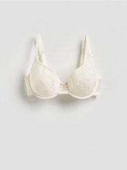 Biustonosz spacer cup z haftem - złamana biel. Biustonosze Reserved, bez wzorów. Za 89.99 zł.