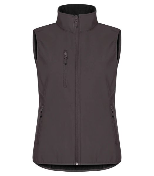 Clique Classic Softshell Vest Women — 3‑warstwowa softshell z recyklingu – Dark. Szare kurtki softshell damskie CLIQUE, xl, bez wzorów, z polaru, bez kaptura. Za 232.21 zł.