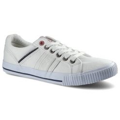 Białe Trampki Cross Jeans Męskie Wygodne Obuwie. Białe trampki i tenisówki męskie Cross Jeans, bez wzorów, z jeansu, bez zapięcia. Za 99.99 zł.