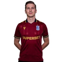 Koszulka piłkarska Macron Lech Poznań 24/25. Czerwone bluzki damskie Macron, m, bez wzorów, sportowe, bez kołnierzyka, bez ramiączek. W wyprzedaży za 279.99 zł.