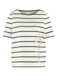 Gerry Weber Koszulka w kolorze kremowo-oliwkowym rozmiar: 46. Brązowe bluzki damskie Gerry Weber, bez wzorów, bez kołnierzyka, bez ramiączek. Za 123.25 zł.