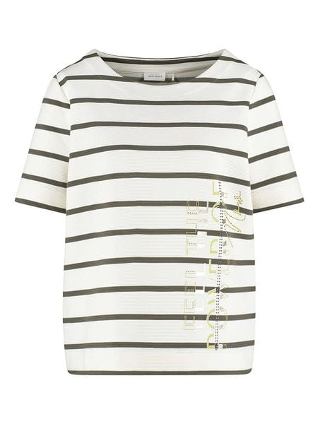 Gerry Weber Koszulka w kolorze kremowo-oliwkowym rozmiar: 40. Brązowe bluzki damskie Gerry Weber, bez wzorów, bez kołnierzyka, bez ramiączek. Za 122.38 zł.