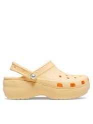 Crocs Klapki Classic Platform Pearl Clog 211231 Żółty. Żółte klapki damskie Crocs, bez wzorów, z tworzywa sztucznego, bez obcasa. Za 189.99 zł.