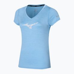 Koszulka do biegania damska Mizuno Impulse Core RB Tee. Niebieskie t-shirty damskie Mizuno, xs, bez wzorów, z materiału, bez kołnierzyka. Za 72.99 zł.