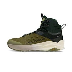 Buty trekkingowe Altra Olympus 6 Hike Mid Gtx. Zielone buty trekkingowe męskie Altra, z gore-texu, bez zapięcia, do biegania, gore-tex. Za 932.60 zł.