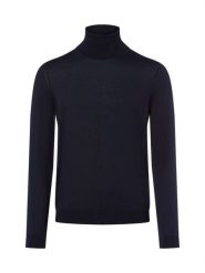 BOSS Sweter Mężczyźni wełna ze strzyży niebieski, S. Niebieskie swetry męskie Boss, m, bez wzorów, z dzianiny, bez kołnierzyka. Za 549.95 zł.