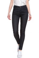 SPODNIE WRANGLER DAMSKIE HIGH SKINNY RINSEWASH W27HCQ023. Spodnie materiałowe damskie Wrangler, bez wzorów, z jeansu, z podwyższonym stanem. W wyprzedaży za 79.99 zł.