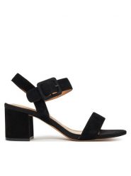 Sergio Bardi Sandały WFA3762-1Z-SB Czarny. Czarne sandały damskie Sergio Bardi, bez wzorów, ze skóry, bez obcasa, na słupku. Za 249.99 zł.